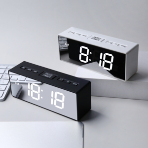 Kỹ thuật số điện tử ABS nhựa Gương điều khiển bằng giọng nói LED Đồng Hồ Hẹn Giờ báo động nhiệt độ pin Powered cho nhà trong nhà phòng ngủ - Product Image 5