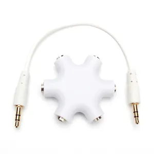 Aux 3.5mm female to female music share converter 1 to 5 mobile phone MP3 earphone spliter audio converter