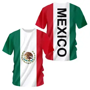 3d Print Mexico Flag T-shirt For Men Soccer Jersey Tee Tops Fashion Summer Short Sleeve Oversized Man T Shirts Camisas De Hombre