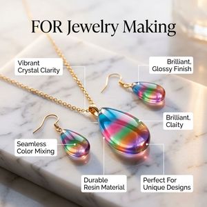 Résine UV semi-transparente colorée 15g, haute transparence, faible odeur, séchage rapide, pour la fabrication d'accessoires artisanaux – Approvisionnement direct usine - Product Image 4
