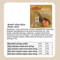Alice Mandolin Steel String Set AM03/04 AM05 for Ethnic Musical Instruments