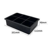Moule à glaçons en silicone réutilisable sans BPA, grand format, avec couvercle, moule à glaçons carrés, 6 grilles, grand fabricant de glaçons