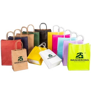 Sacs de Courses en <span class=keywords><strong>Papier</strong></span> <span class=keywords><strong>Kraft</strong></span> Blanc et Brun Imprimés Personnalisés avec Poignées pour Restauration Rapide à Emporter, Recyclés, Idéaux pour Vêtements - Product Image 3