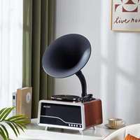 Nouveauté : tourne-disque rétro multifonctionnel avec Bluetooth, FM, port USB, élégant, pour la maison ou le bureau, lecteur de disques vinyles en bois