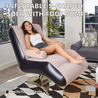Fauteuil gonflable en PVC taille S avec pompe à pied, design moderne, revêtement en tissu, canapé gonflable à air