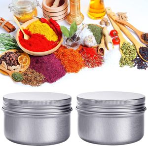 Aluminium Metal Container 15g 20g 30g 40g 50g 60g 80g 100g 150g 200g Silver <b>Aluminum</b> Cosmetic Candle Tins Jars - Product Image 1
