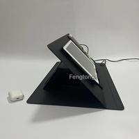 Bureau d'ordinateur portable pliable 5 en 1 réglable, support pour tablette, charge sans fil 15W pour téléphone, rangement magnétique, tapis de bureau intelligent