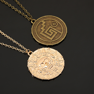 Artículos de Moda al por Mayor de la Serie de Películas Piratas del Caribe, Collar con Moneda Antigua Chapada, Collar con Calavera - Product Image 5