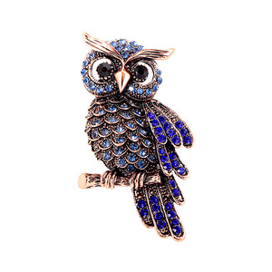 Broche en alliage plaqué or haut <span class=keywords><strong>de</strong></span> gamme, motif hibou intelligent, sertie <span class=keywords><strong>de</strong></span> diamants, pour femmes, symbole <span class=keywords><strong>de</strong></span> <span class=keywords><strong>sagesse</strong></span> - Product Image 5
