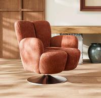 Fauteuil pivotant de luxe italien STG, base en métal, design élégant, pour salon, chambre, bureau, chaise de loisirs haut de gamme.