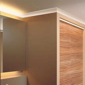 <span class=keywords><strong>Moulure</strong></span> <span class=keywords><strong>de</strong></span> <span class=keywords><strong>plafond</strong></span> blanche au design moderne <span class=keywords><strong>Moulure</strong></span> <span class=keywords><strong>de</strong></span> <span class=keywords><strong>plafond</strong></span> décorative <span class=keywords><strong>en</strong></span> <span class=keywords><strong>polystyrène</strong></span> résistant aux chocs installée avec <span class=keywords><strong>de</strong></span> la colle - Product Image 6