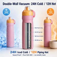 Bouteille de sport 750 ml, impression par transfert thermique couleur, bouteille d'eau isolée sans BPA, gourde isotherme en acier inoxydable, 12-24 heures
