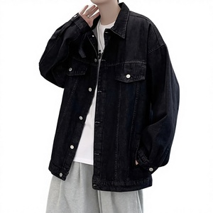 Veste en jean pour homme de bonne qualité, coupe décontractée, simple boutonnage, coupe-vent, style vintage, pour le printemps et l'automne - Product Image 2