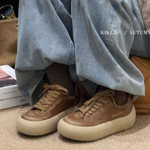 Zapatillas Blancas Deportivas Casuales de Moda con Suela Gruesa y Diseño Retro Coreano con Efecto Desgastado, Novedad Otoño 2026 - Product Image 5