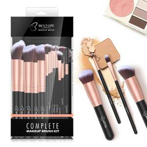 Juego de Brochas de Maquillaje Bestope de Pelo Sintético, 16 Piezas, Brochas de Maquillaje Cosméticas para Sombras de Ojos, Pelo Sintético Color Oro Rosa, Madera, 2021 - Product Image 2