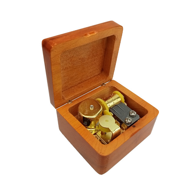 Hand-Cranked Wooden Music Box with Battery Power Mechanical Music Box for Birthday and Holiday Gifts