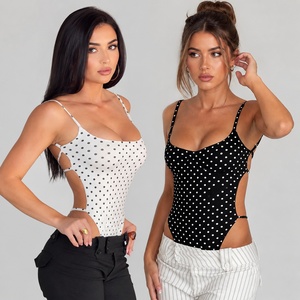 Mono de verano de una pieza con estampado de lunares, cuello cuadrado, sin mangas y espalda descubierta para mujer - ¡Gran oferta! - Product Image 1