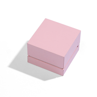 Boîte à bijoux en carton rose personnalisée sans logo, emballage de bijoux carré design boîte à bijoux de style mignon