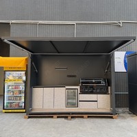 Armoires de Cuisine d'Extérieur en Acier Inoxydable Nouveau Design Planet, Cuisine Moderne avec Ensemble Barbecue et Réchaud