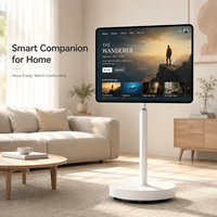 Monitor Pintar Nirkabel 21,5 Inci Dengan Layar Sentuh dan Alas Beroda, Layar Portabel untuk Rumah, Kantor, dan Hiburan
