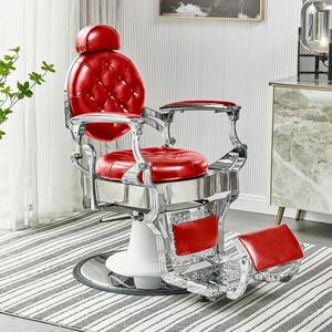 Sillón de Barbería Profesional Retro de Estilo Antiguo en Dorado, Muebles Duraderos para Salón de Peluquería en Blanco, Negro, Verde y Gris, Lujoso - Product Image 2