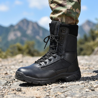 Bottes tactiques de combat pour hommes de haute qualité, pour usage extérieur, fermeture à glissière et à lacets, semelle extérieure respirante en caoutchouc/EVA, été/hiver
