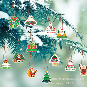 Adornos Navideños de Papel, Decoraciones Impresas en Color, Forma Rectangular, Artículos para Fiestas, Decoración para Árbol de Navidad - Product Image 2