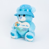 Produit de haute qualité personnalisable être utilisé comme cadeau bleu amour coeur ours en peluche jouets en peluche