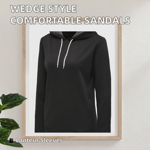 Sandales compensées confortables à capuche en velours doux 100 % polyester - Product Image 2