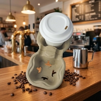 Support en pulpe de papier pour 2/4 gobelets, sans PFAS, compostable, robuste, pour café et boissons chaudes, vente en gros