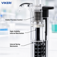 VIKERI Micropipette manuelle transparente à volume variable monocanal réglable OEM 0,1-10000uL pour laboratoire ISO 8655