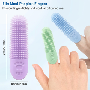 Custom 360 Degrees Full Surround Bristles Silicone Pet Finger <b>Toothbrush</b> Dog <b>Toothbrushes</b> - Product Image 3