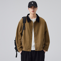 Vêtement de travail pour homme sur mesure OEM, veste en toile, col contrasté, bouton pression, chemise utilitaire, streetwear, vêtements d'extérieur, fabricant