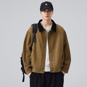 Vêtement de travail pour homme sur mesure OEM, veste en toile, col contrasté, bouton pression, chemise utilitaire, streetwear, vêtements d'extérieur, fabricant - Product Image 3