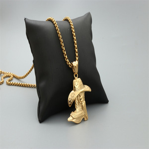 yunnique Cowboy Hat And <b>Boot</b> Pendant Necklace Tibetan Silver Unisex Fashion Gift Jewelry - Product Image 4