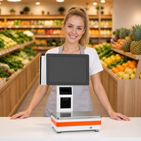 Système de point de vente avec balance à double écran, écran tactile 15,6 pouces + écran client, imprimante thermique 58 mm, processeur Intel I5, Wi-Fi 6, caisse enregistreuse