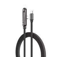 Câble de données tressé Type-C 240W avec support et conception coudée pour une charge rapide et compatible avec tous les téléphones mobiles