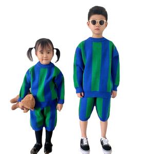 <span class=keywords><strong>Pull</strong></span> en acrylique pour enfants de Corée du Sud, automne 25, nouveau <span class=keywords><strong>pull</strong></span> rayé de style coréen pour garçons et filles, ensemble chemise, frère, sœur, robe - Product Image 5