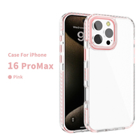 Coque de téléphone portable antichoc transparente de luxe pour iPhone 16 Pro Max 11 12 13 14 15 XS Max 7 8 Plus Pare-chocs en TPU souple Couverture rigide en PC