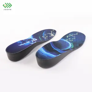 JOGHN 2.5Cm Taller Increasing Elevator Lifting Men'S Long Foot Support Pu Breathable Sneaker Height Increase Insoles