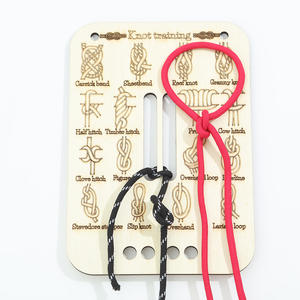 แผ่นฝึกผูกปมไม้ Tailai พร้อมคู่มือการผูกปมหลากหลายแบบ ชุดฝึกหัดพร้อมเชือกสำหรับลูกเสือ อุปกรณ์การเรียนรู้การเอาตัวรอดกลางแจ้ง - Product Image 1