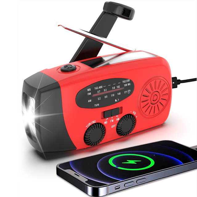 Best Portable Battery Operated Emergency Radio with AM FM Solar Hand Crank Radio