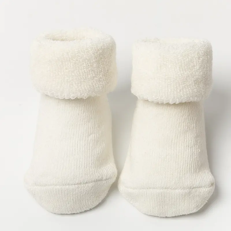 Носки для новорожденного, утолщенные, теплые, теплые носки, детские, красные, махровые, Нескользящие, Нескользящие, для ног, детские товары, комплекты одежды