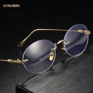 Lunettes de lecture sans monture SPOEN, dorées, anti-lumière bleue, pour femmes, visage ovale, 2025 - Product Image 2