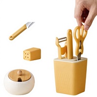 Keuken gadgetset roestvrij staal handmatig 4-delig scherp duurzaam fruitmes schaar schilmesje