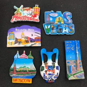 荷兰美国日本俄罗斯希腊拉斯维加斯城市磁性冰箱冰箱贴贴纸旅游纪念品