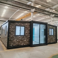 Maison préfabriquée modulaire mobile extensible en conteneur, structure en acier de 20 pieds, étanche, deux chambres, sur mesure