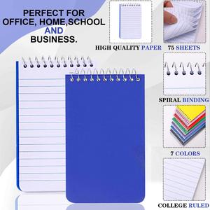 Custom Size Top <b>Spiral</b> <b>Bound</b> Memo <b>Notebook</b> PP Cover Colored Notepads for Outdoor Office Use - Product Image 3