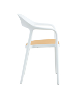 Chaise d'extérieur moderne empilable, imperméable, résistante aux UV, ventilée, facile à nettoyer, robuste, résistante à la charge, légère, chaise complète