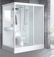 Unité de Salle de Bain Tout-en-Un Douche Préfabriquée Modulaire Luxe Intérieur Portable Kit Complet Salle de Bain Pod Avec Toilette